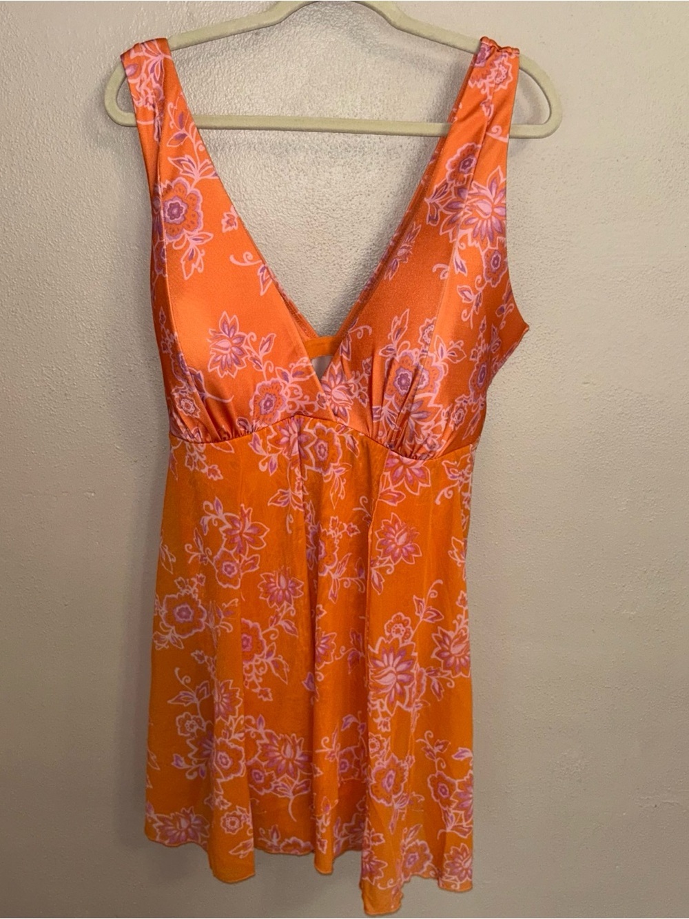 Cacique Orange Floral One-Piece Swimdress